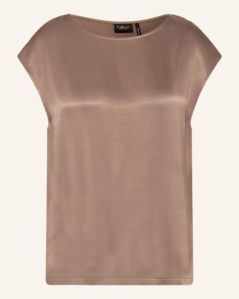 S.Oliver Blusentop Im Materialmix braun Braun