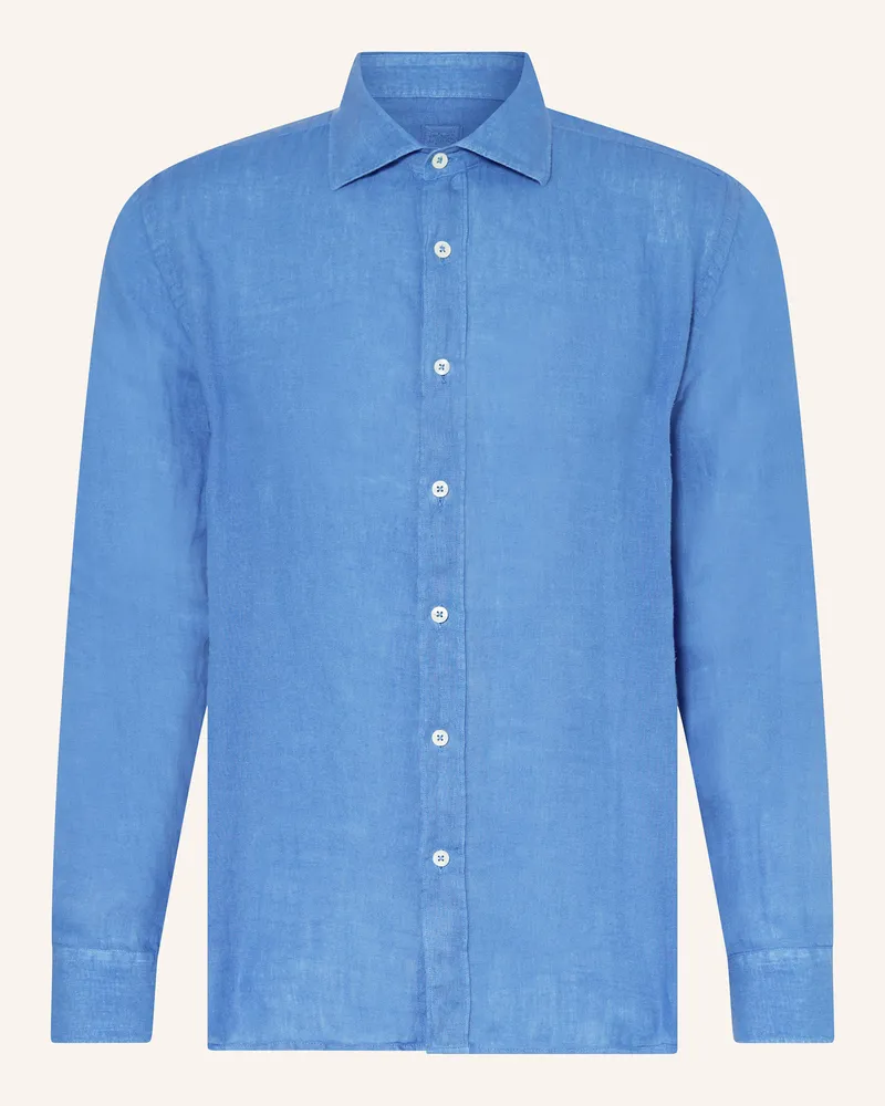 120% Lino Leinenhemd Slim Fit blau Blau