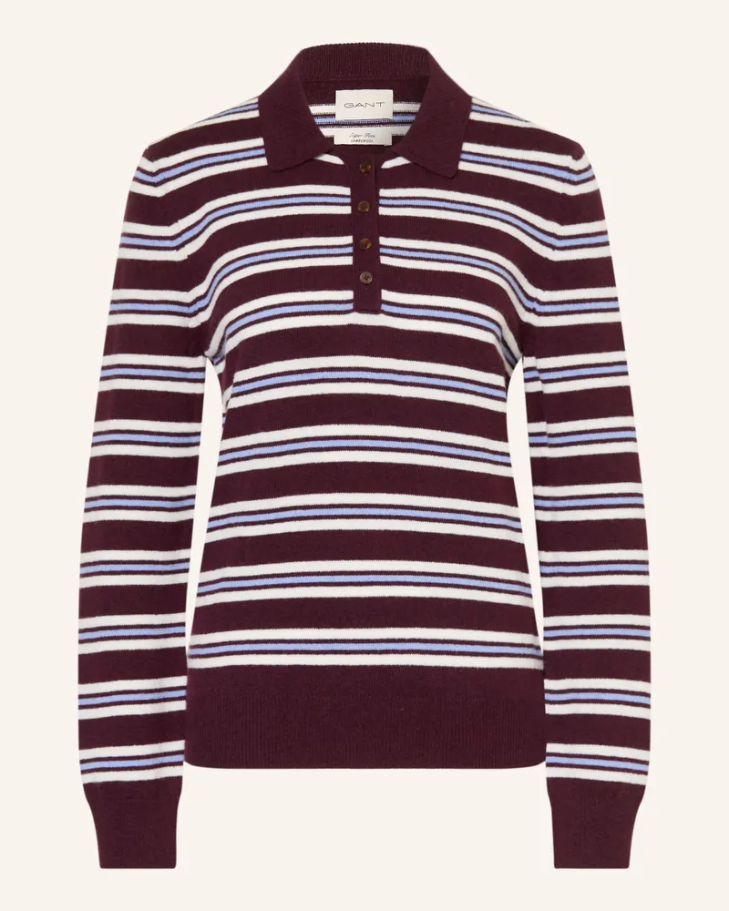 Gant Strick-Poloshirt rot Dunkelrot