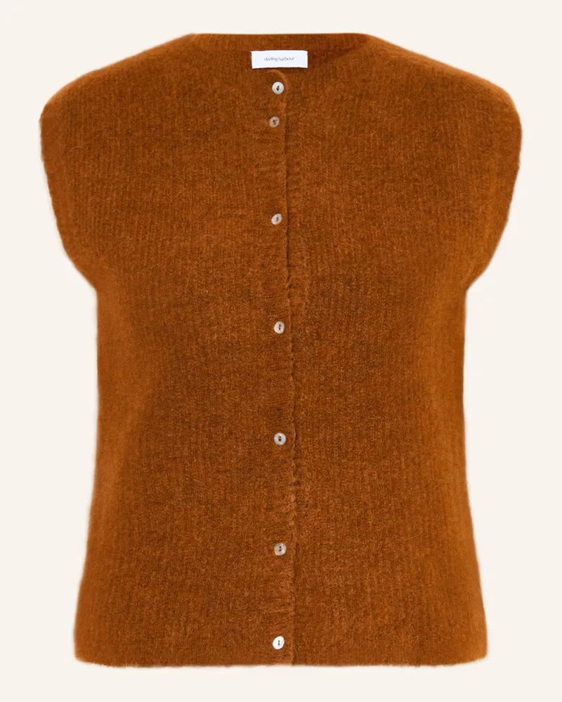 Darling Harbour Strickweste Mit Alpaka braun Cognac