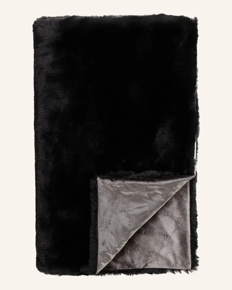 JOOP! Plaid J!Smooth Aus Kunstpelz schwarz Schwarz