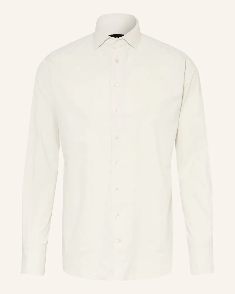 Dressler Cordhemd Neapex Slim Fit blau Creme