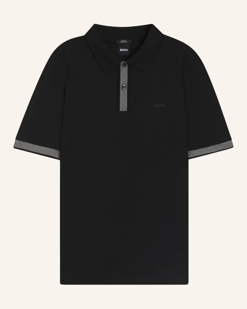 HUGO BOSS Poloshirt H-PHILLIPSON 200 Slim Fit Schwarz
