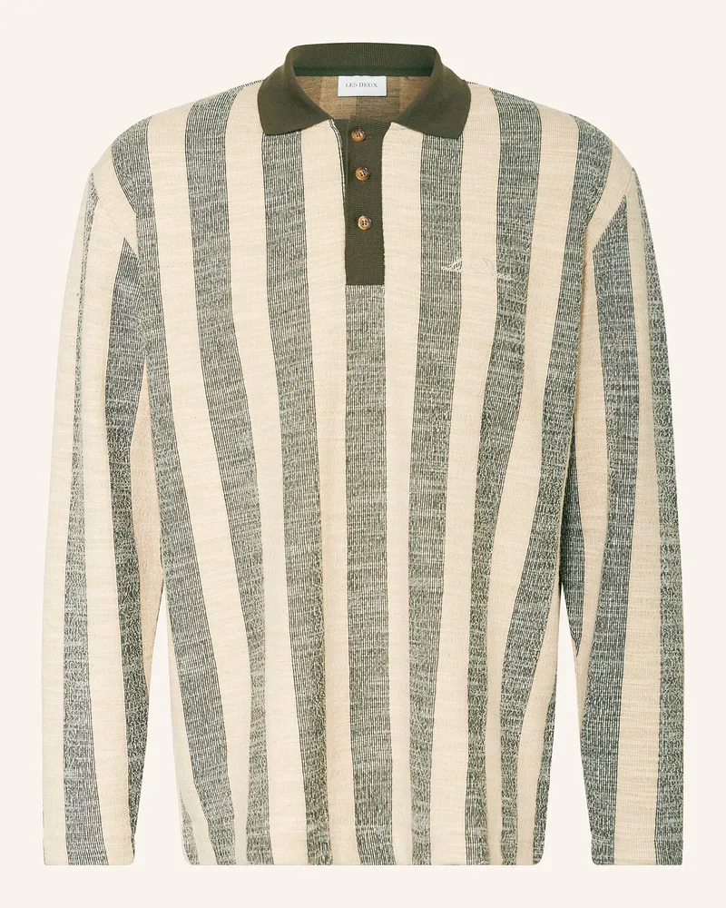 LES DEUX Jacquard-Poloshirt gruen Beige