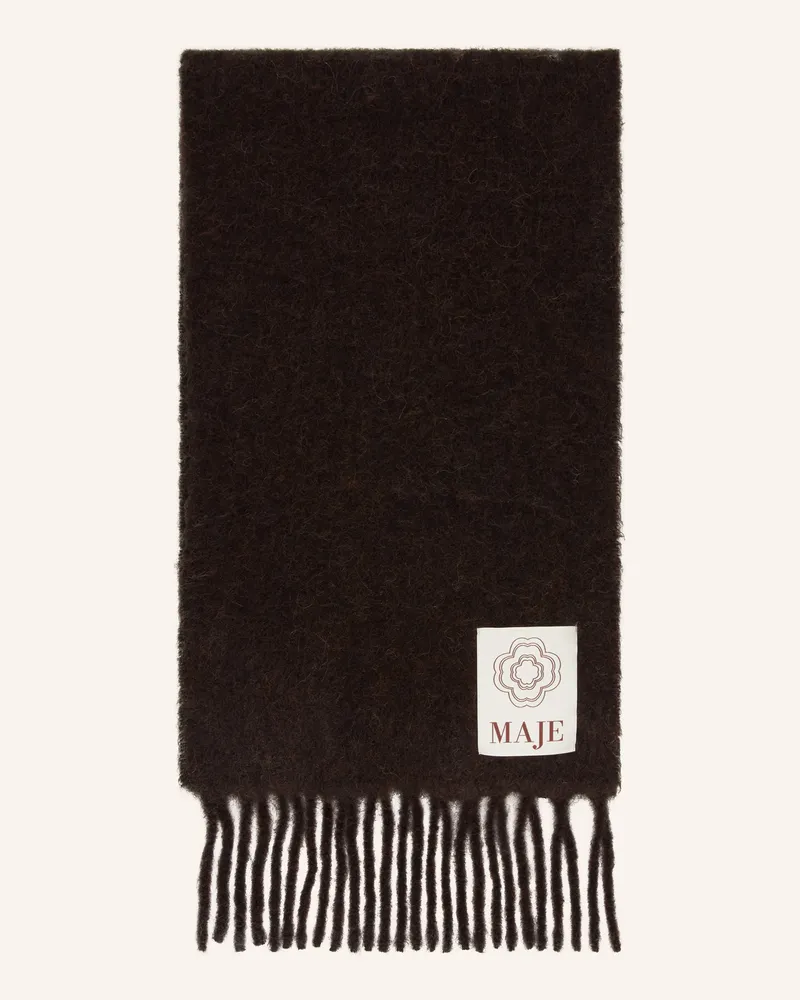 Maje Schal mit Alpaka Dunkelbraun