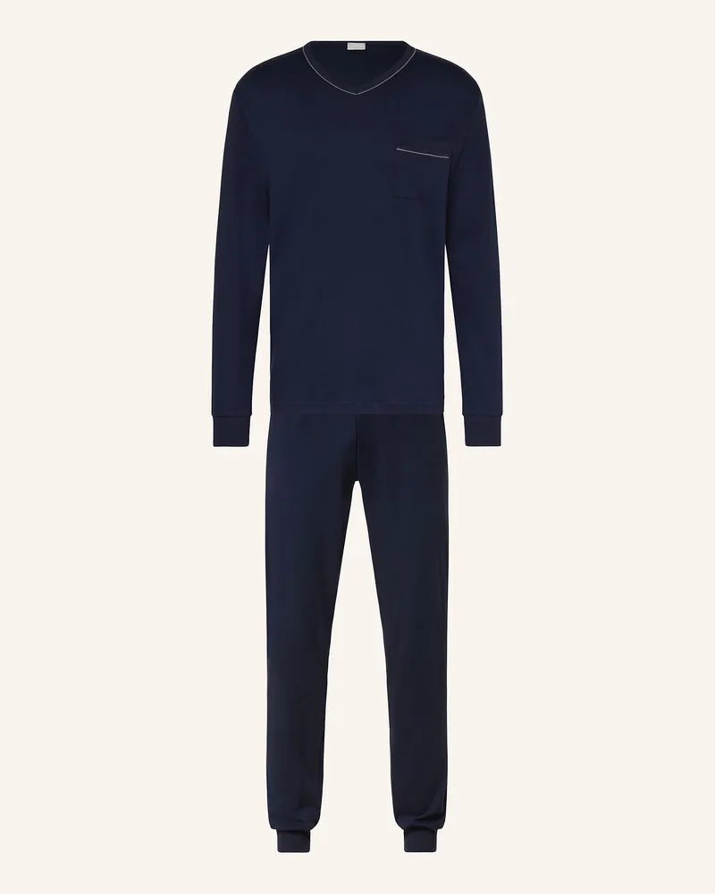 Mey Schlafanzug Serie Pure Night blau Dunkelblau