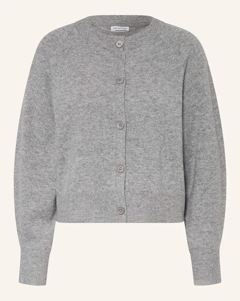 Mrs & HUGS Strickjacke Aus Cashmere grau Grau