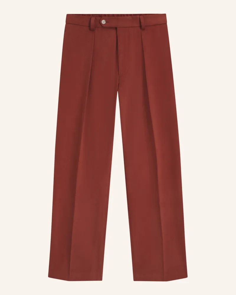 HUGO BOSS Business Hose TROUSERS-252_DB Relaxed Fit Dunkelrot