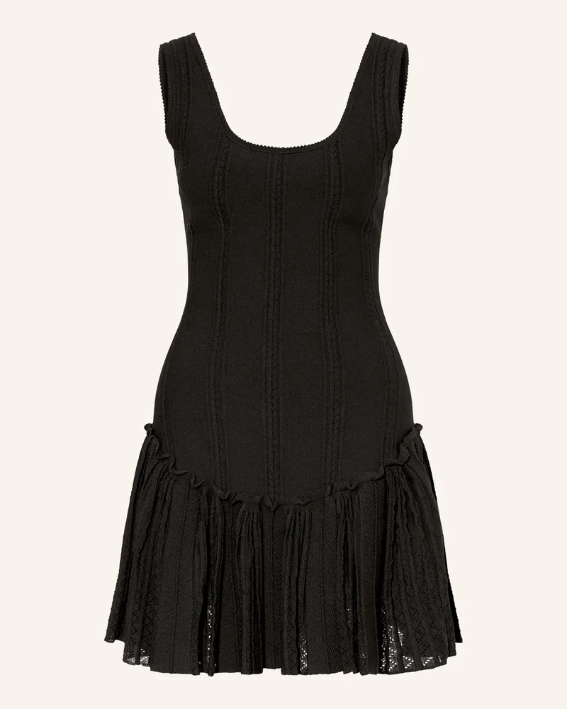 Sandro Strickkleid Mit Volants schwarz Schwarz