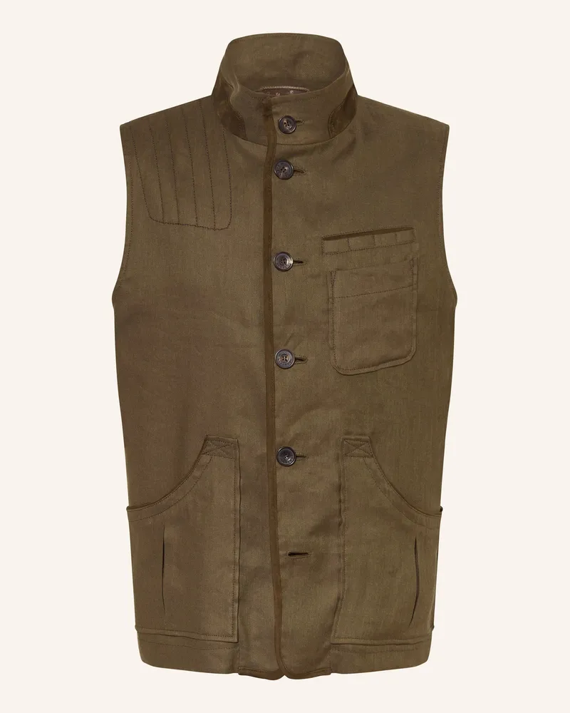 Habsburg Trachtenweste Kerscheneck Mit Leinen gruen 6262