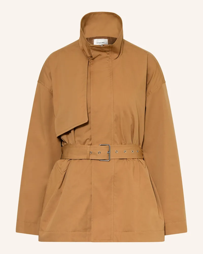 Frame Denim Trench-Jacke The Short Field Trench gruen Camel