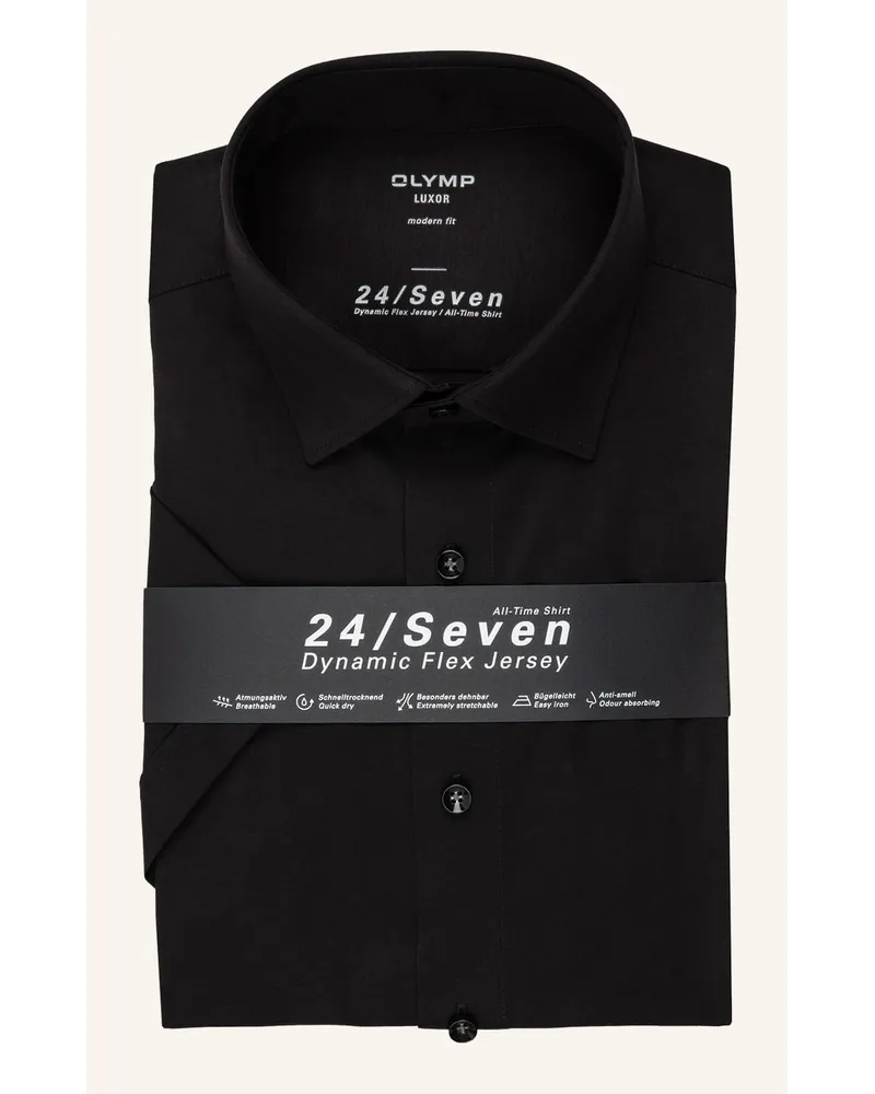 Olymp Kurzarm-Hemd Luxor 24/Seven modern fit Schwarz