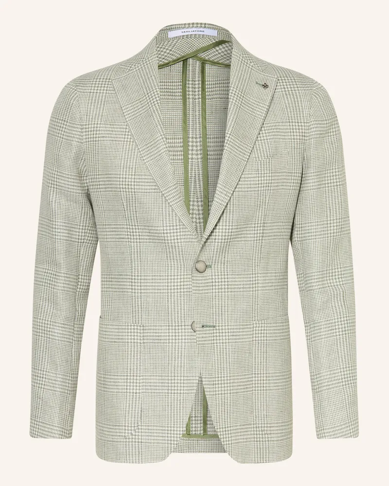 Tagliatore Sakko Slim Fit mit Leinen Hellgrün