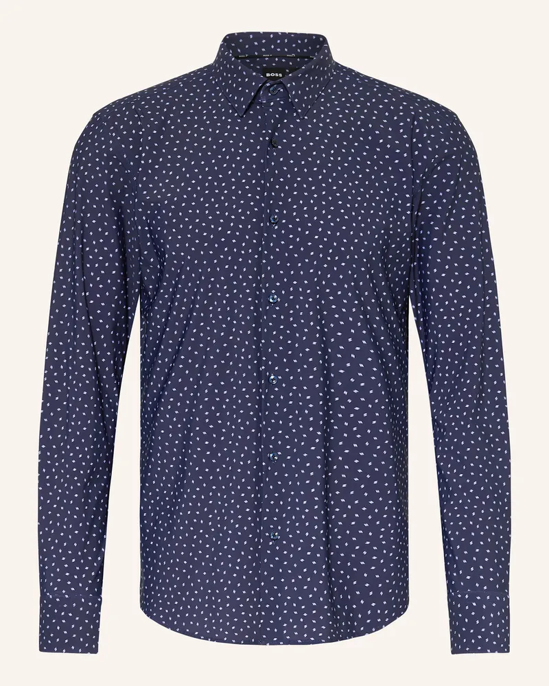 HUGO BOSS Hemd Hank Slim Fit blau Dunkelblau