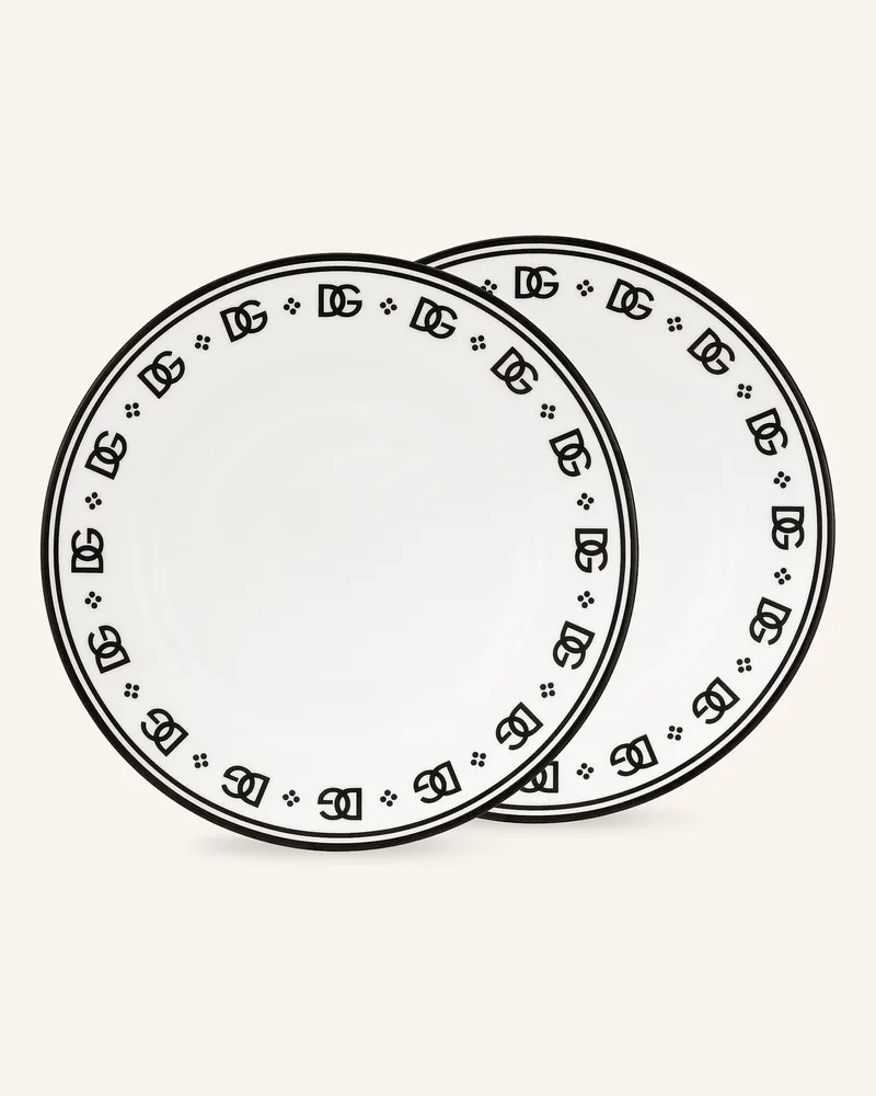 Dolce & Gabbana Casa 2er-Set Brotteller Weiss