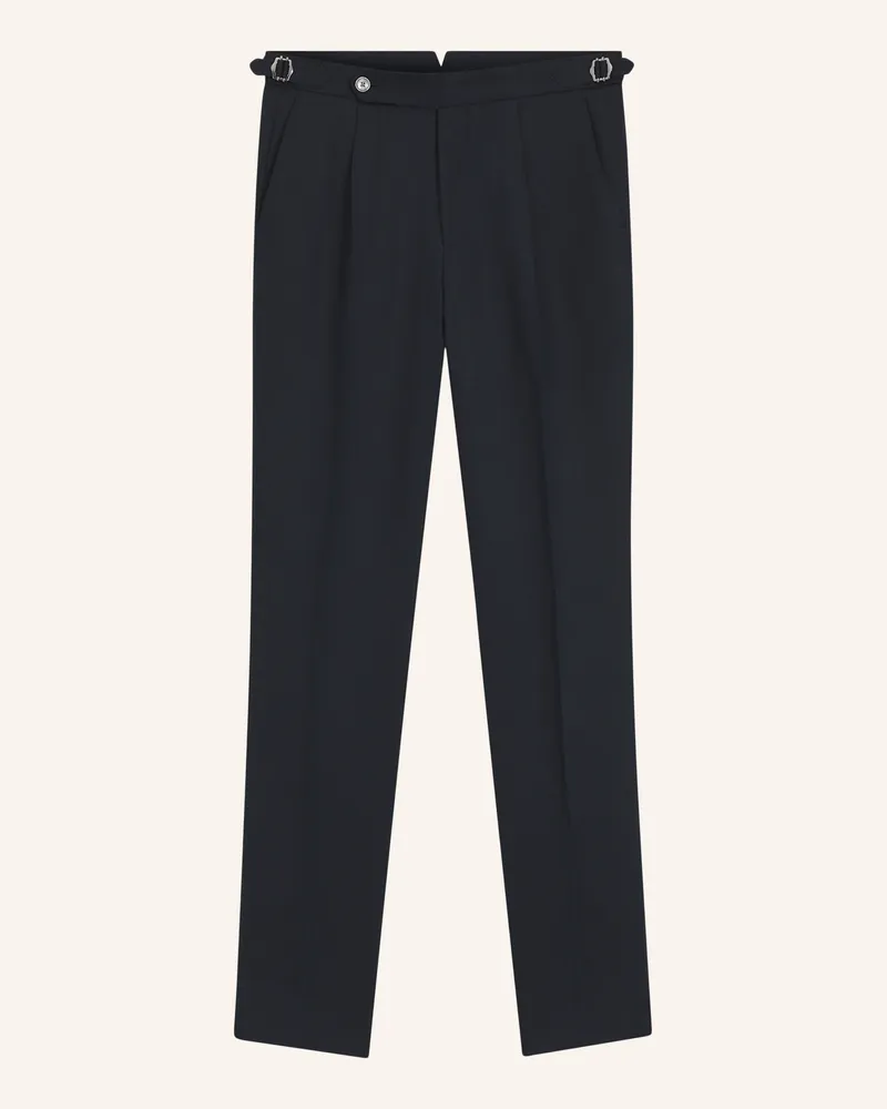 HUGO BOSS Business Hose H-Perino-Pl-Dtl-262 Relaxed Fit blau Dunkelblau