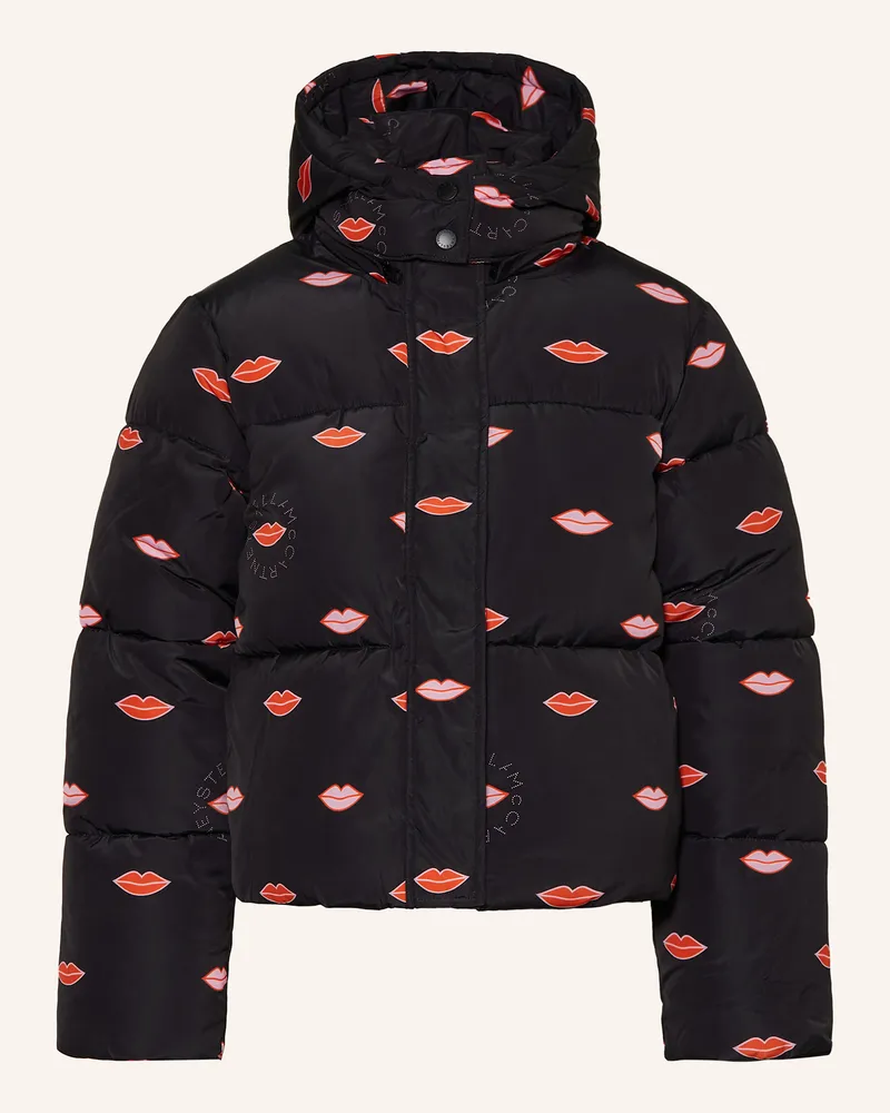 Stella McCartney Kids Steppjacke mit abnehmbarer Kapuze Schwarz