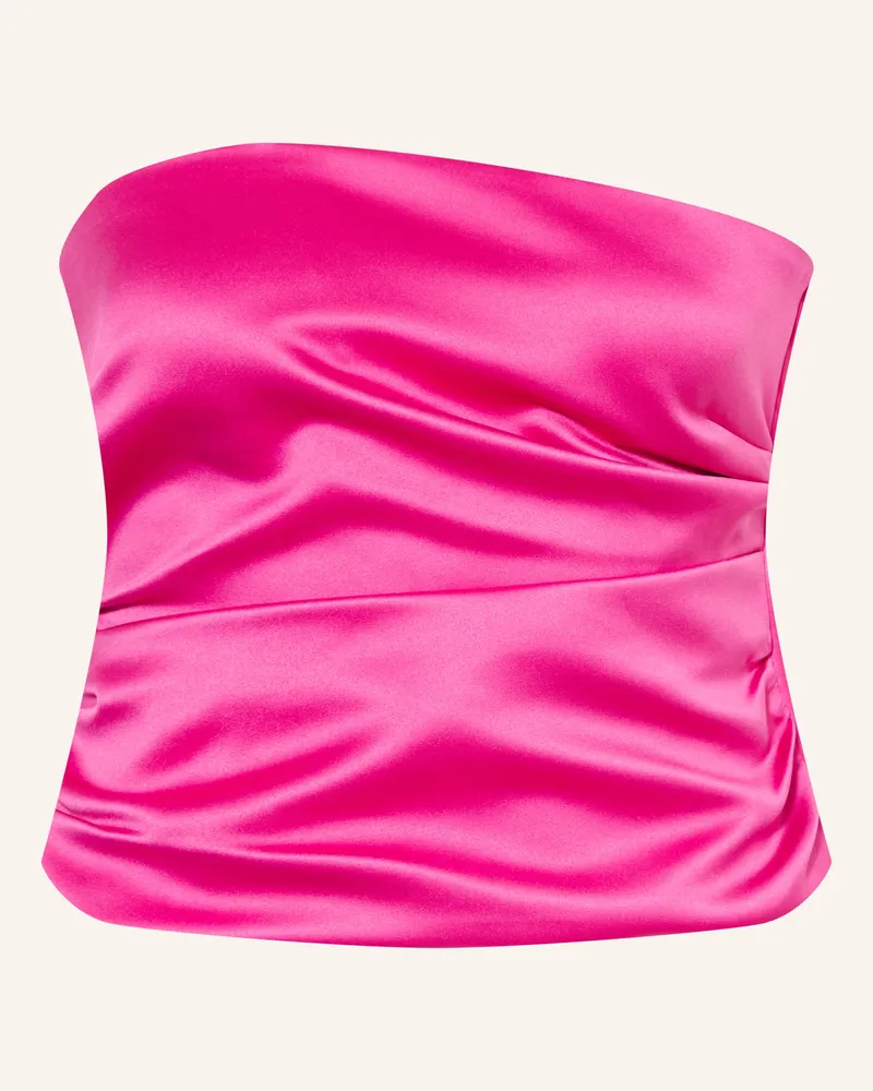 Ganni Off-Shoulder-Top Aus Satin pink Neonpink