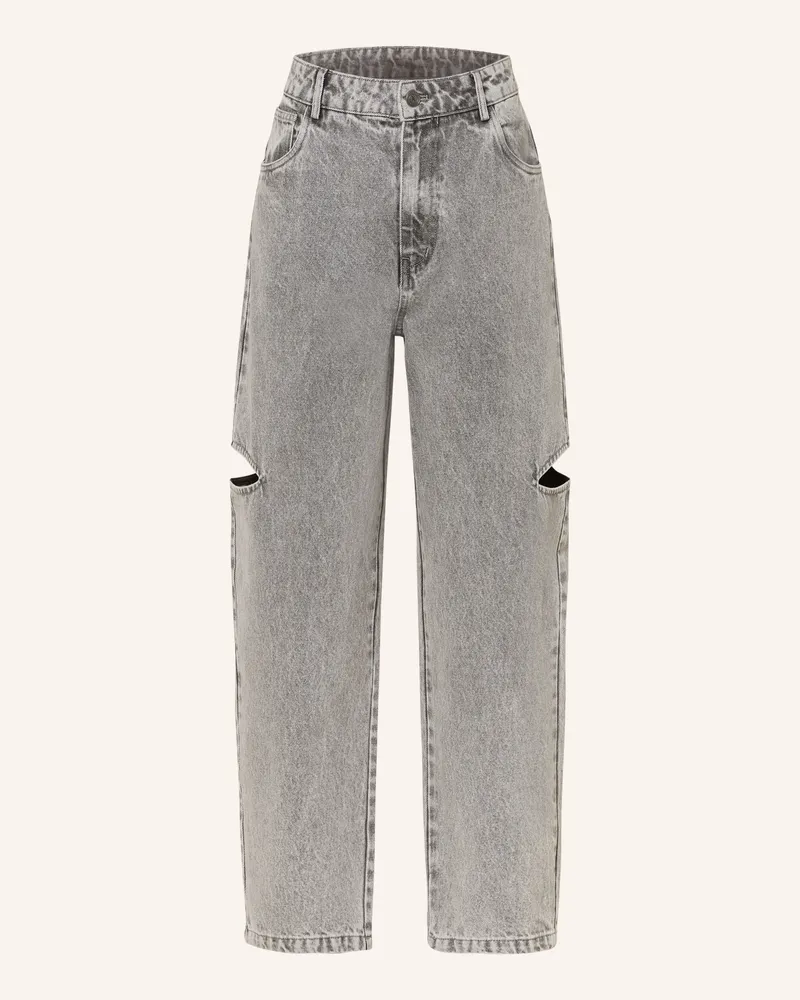 Karo Kauer Barrel Jeans Mit Cut-Outs grau 810