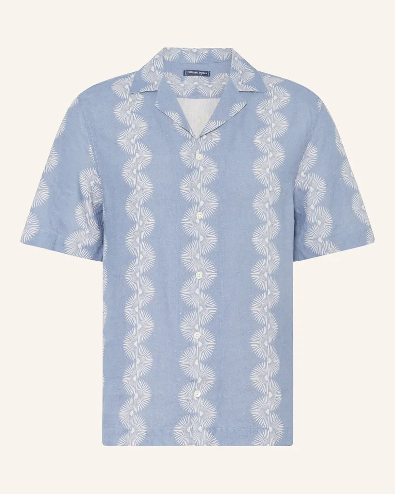 Frescobol Carioca Resorthemd ROBERTO Comfort Fit aus Leinen Blau