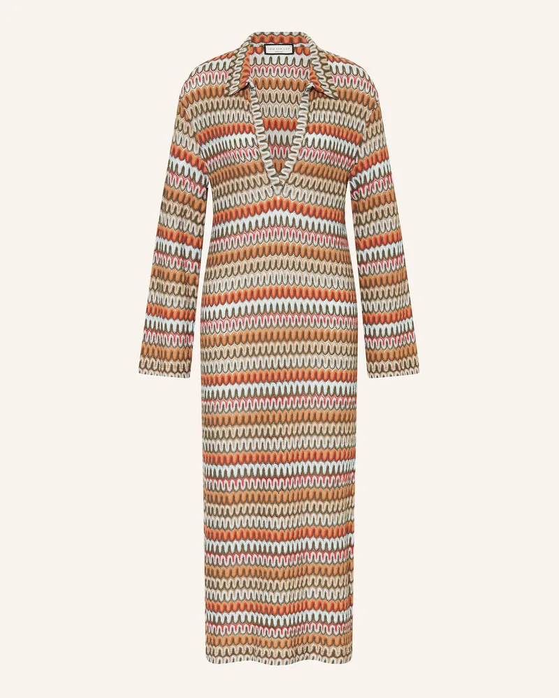 SEM PER LEI Strickkleid orange Oliv