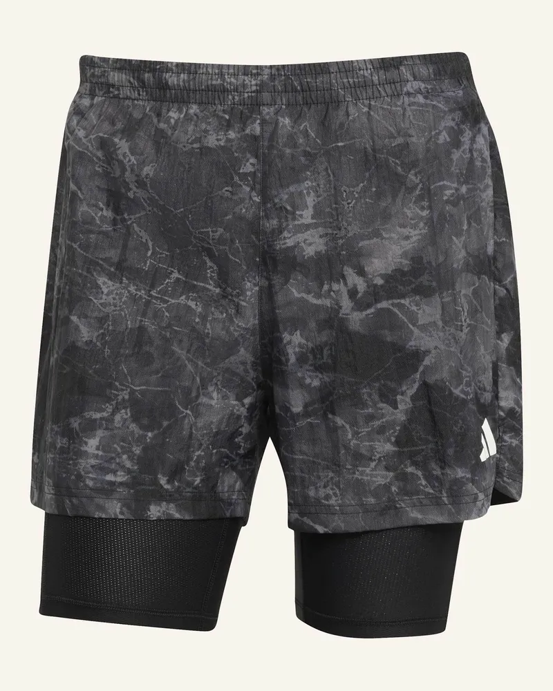 adidas OWN THE RUN SPRAY DYE 2-IN-1 SHORTS Grau