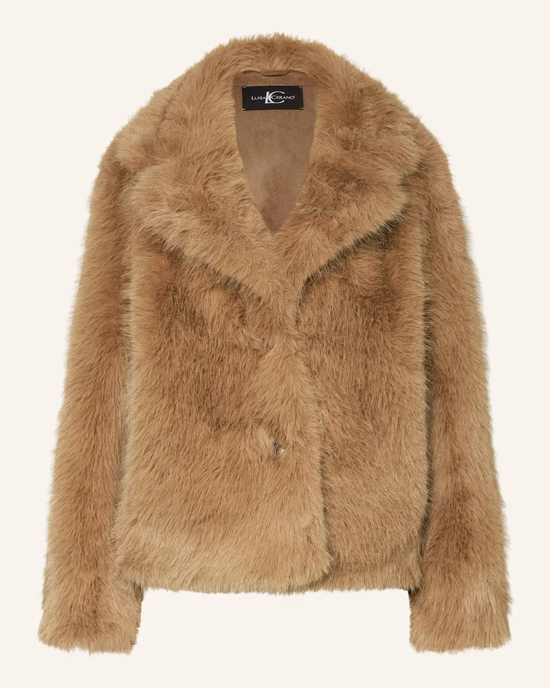 Luisa Cerano Kunstfell-Jacke braun Camel