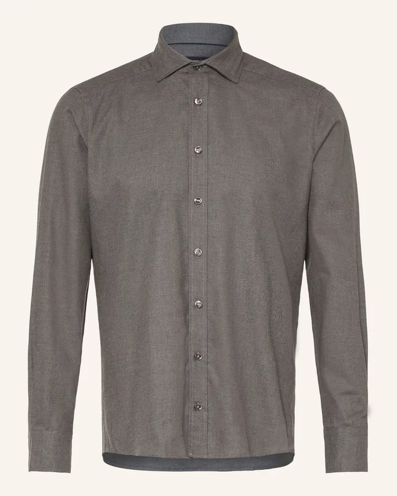 Strokesman's Flanellhemd Regular Fit grau Dunkelgrau