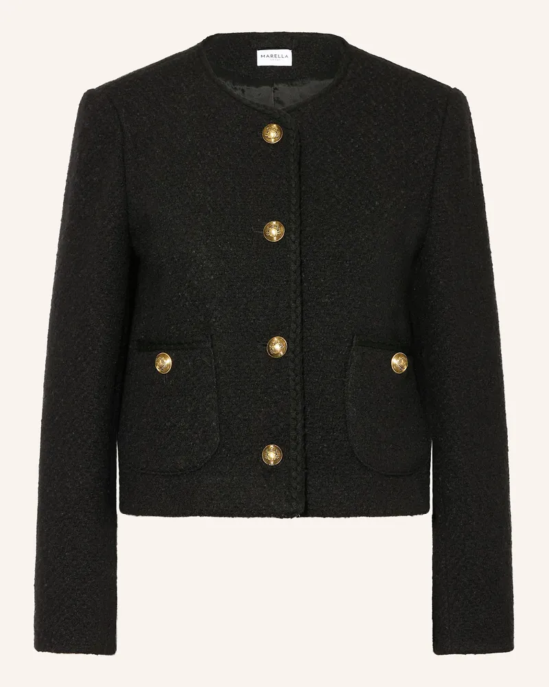 MARELLA Bouclé-Jacke Schwarz
