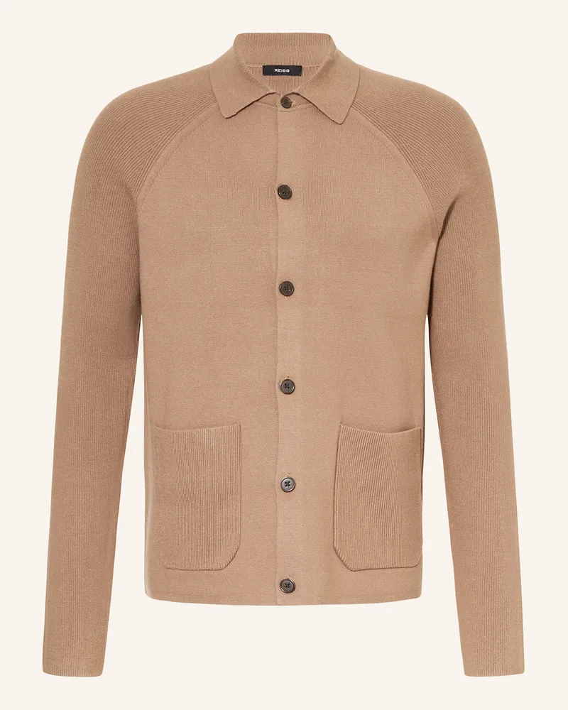 Reiss Strickjacke Fitzgerald braun Camel