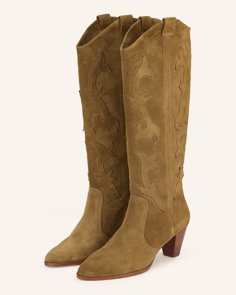 ba&sh Cowboy Boots CASEY Khaki