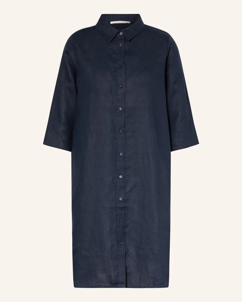(THE MERCER) N.Y. Hemdblusenkleid Aus Leinen Mit 3/4-Arm blau Dunkelblau