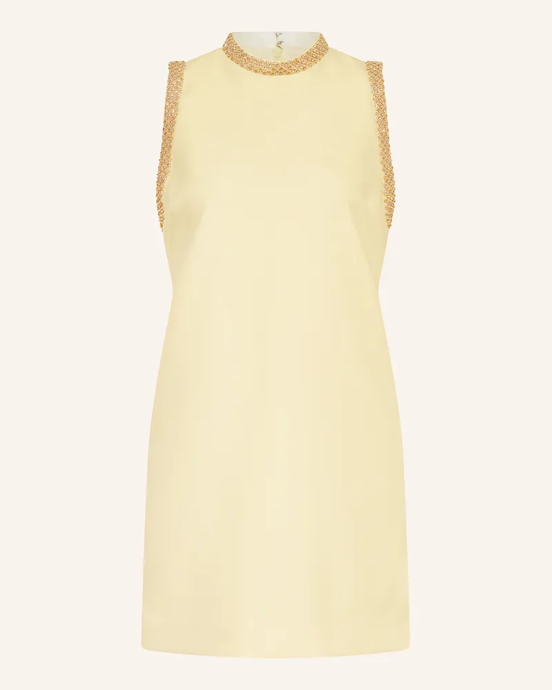 Sandro Cocktailkleid mit Schmucksteinen Hellgelb