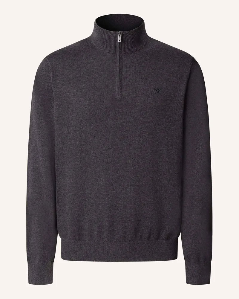 Hackett Pullover Ess Cotton Hzip grau Dunkelgrau