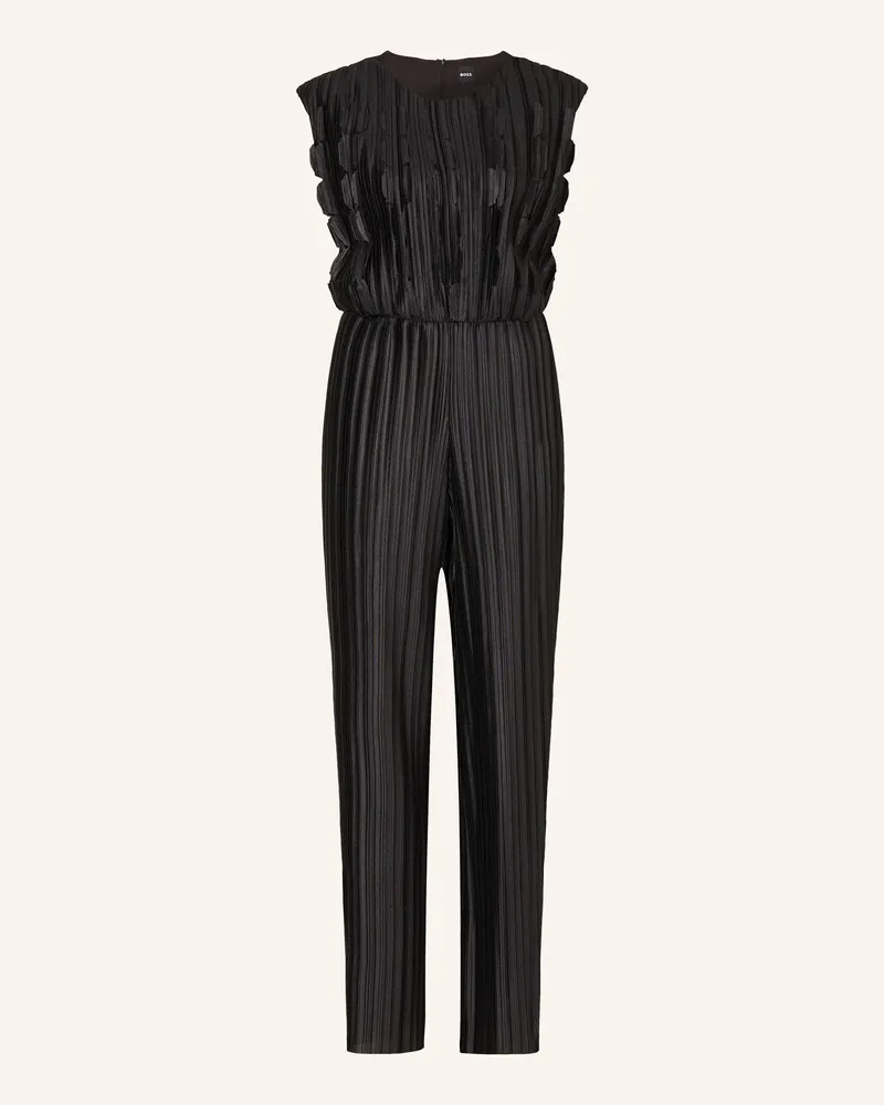 HUGO BOSS Jumpsuit Etracee Mit Plissees schwarz Schwarz