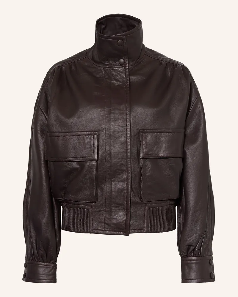 Diane von Furstenberg Lederjacke Shay rot Dunkelrot