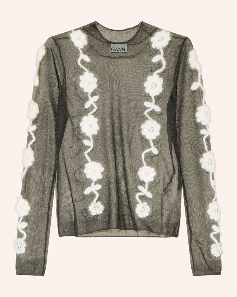 Ganni Longsleeve Schwarz