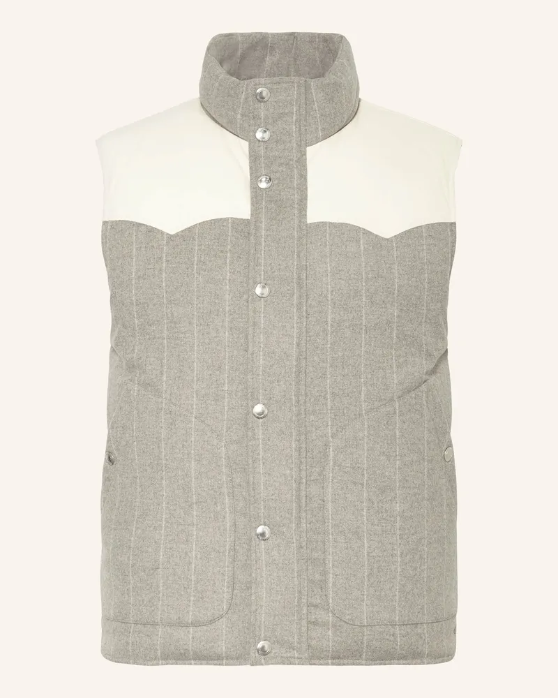 Brunello Cucinelli Daunenweste im Materialmix Grau
