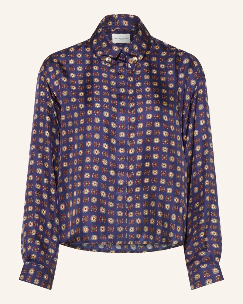 Claudie Pierlot Hemdbluse Aus Seide blau Dunkelblau