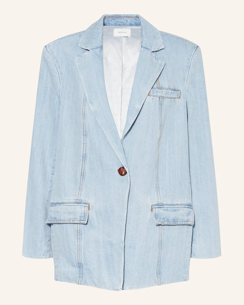 Gestuz Blazer Vellagz In Jeansoptik blau Hellblau