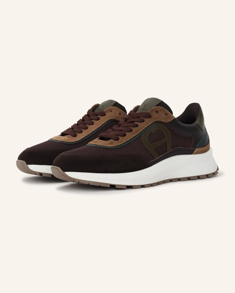 Aigner Runner Sneaker James 1e rot Dunkelbraun