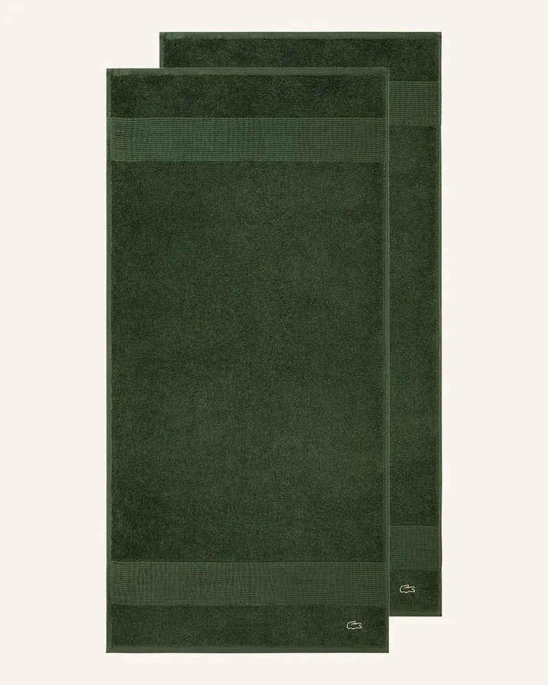 Lacoste Gästetuch 2er Set Llecroco gruen Grün