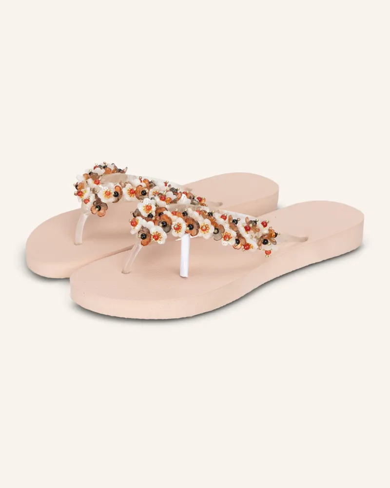 uzurii Zehentrenner Tulum Bloom Coffee beige Beige