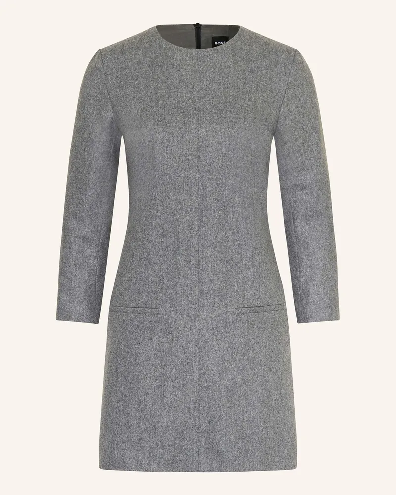 HUGO BOSS Etuikleid Dinderan Mit 3/4-Arm grau Grau