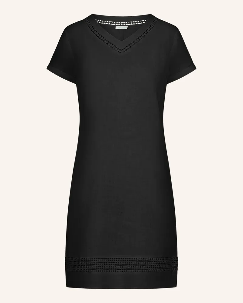 Mint & Mia Kurzes Leinen Kleid schwarz Schwarz