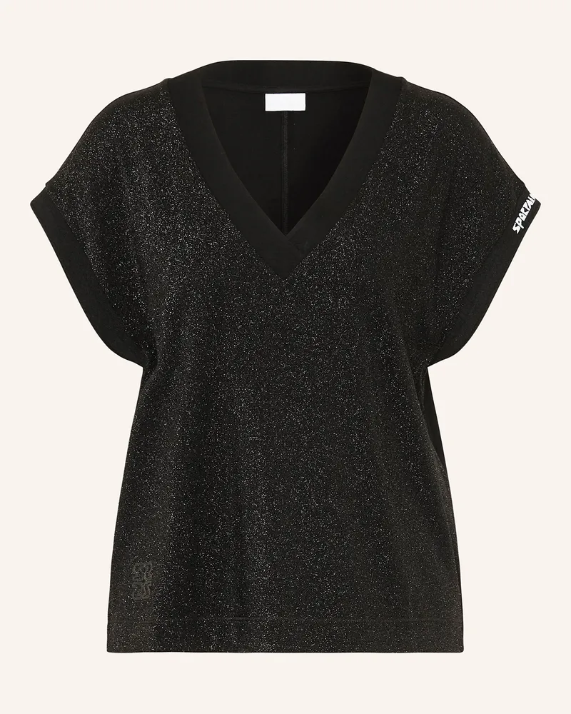 Sportalm T-Shirt mit Glitzergarn Schwarz