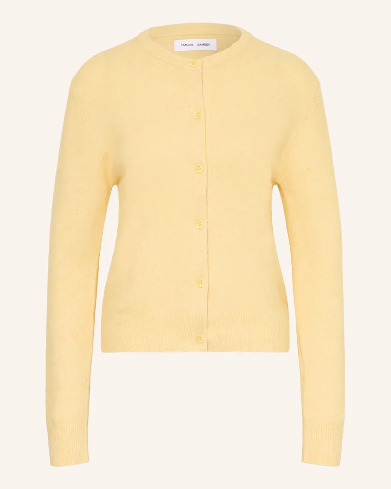 Samsøe & Samsøe Strickjacke Nor Mit Alpaka gelb Hellgelb