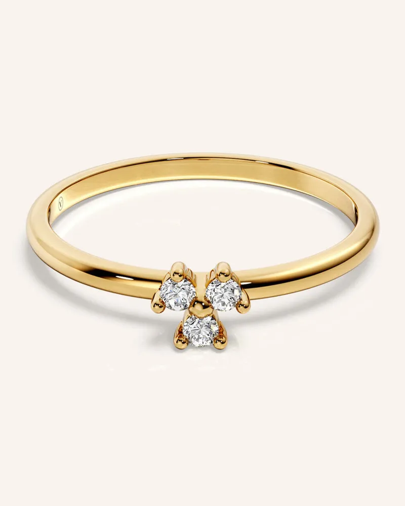 VEYNOU Ring Fleur Aus 14 Karat Gelbgold Und 0,08ct. Lab-Grown Diamanten gold Gold