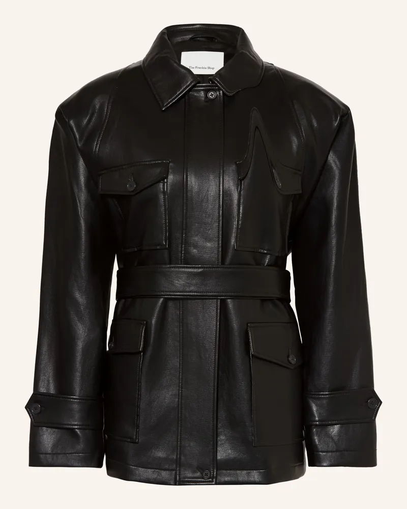 FRANKIE Shop Fieldjacke KELIA in Lederoptik Schwarz