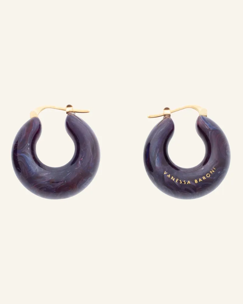 Vanessa Baroni Creolen CIRCLET EARRING BLUE JEANS MARBLE by GLAMBOU Gold